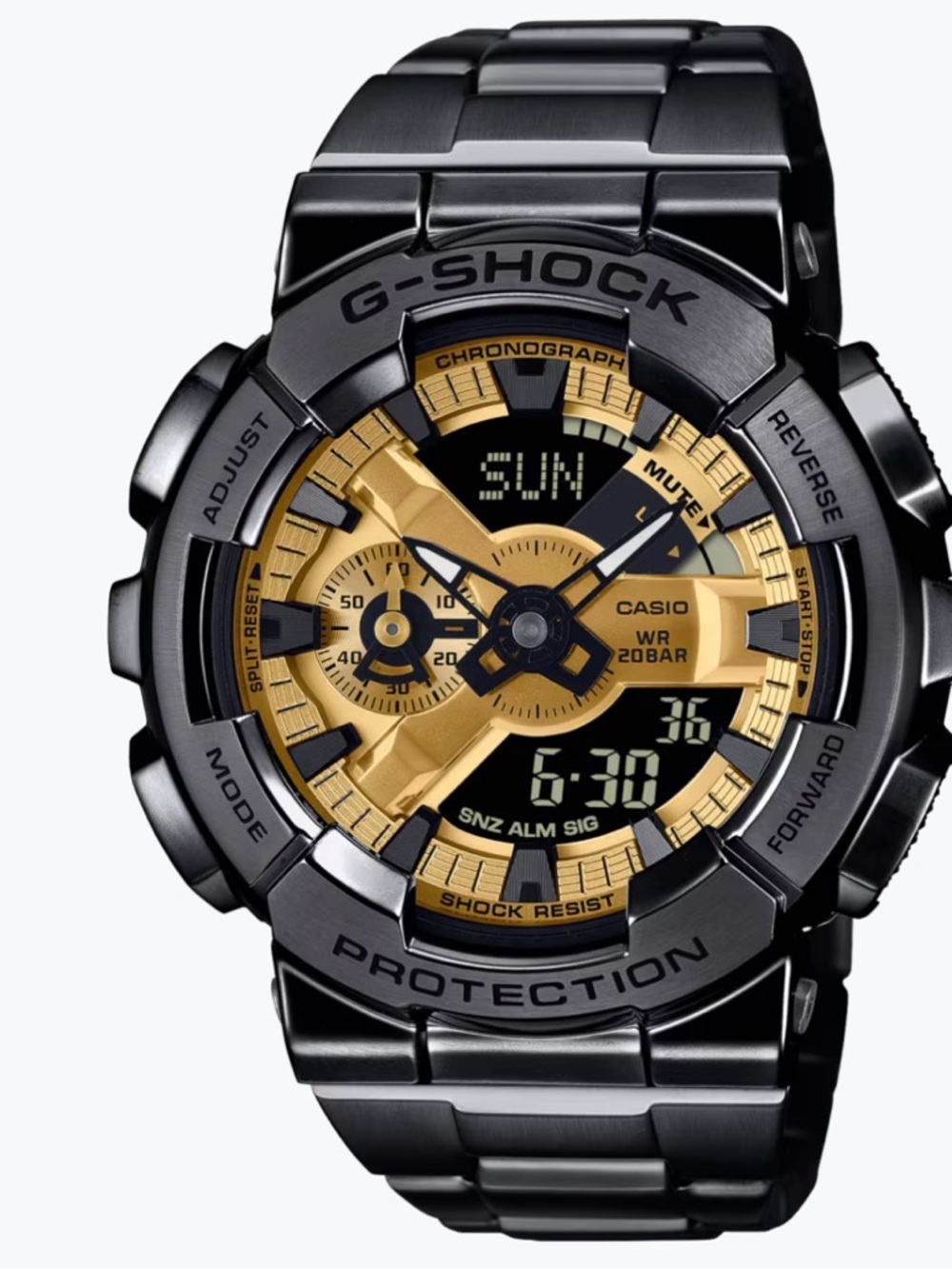 Casio G-Shock G-Steel Analog-Digital Black Ion-Plated Stainless Steel Watch Mens